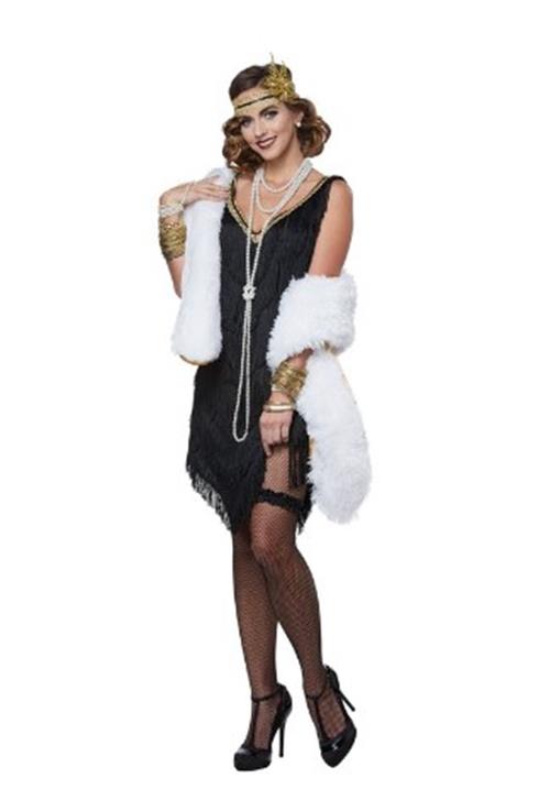 Fabulous Flapper - 20's -  Black - Stole - Costume - Women - 2 Sizes