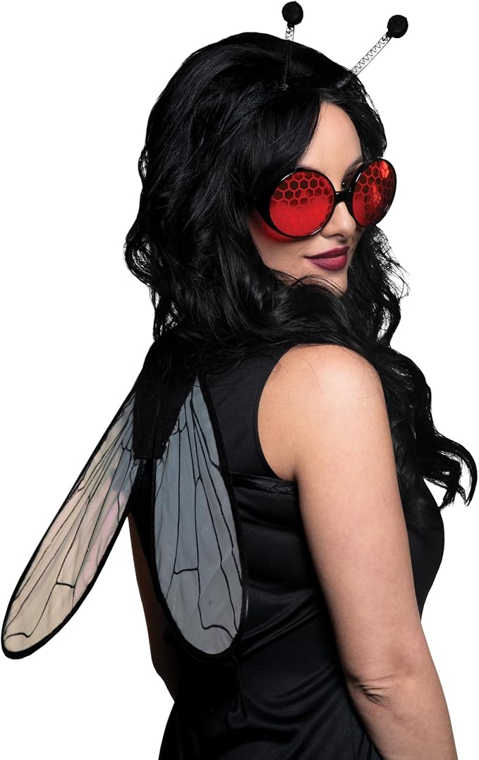 Black/Red Fly Glasses - Bug - Insect - Costume Accessories - One Size