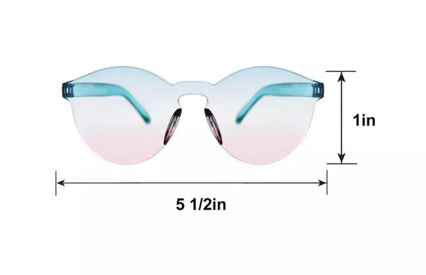Frameless Ombre Glasses - Pastel - 1980's - Costume Accessory - One Size