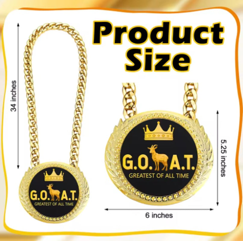 G.O.A.T Mask & Medallion with Chain - Costume Accessory - One Size