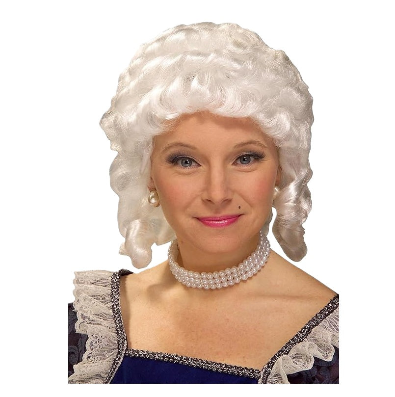 White Historical Wig - Mrs Claus - Colonial - Costume Accessory - Women