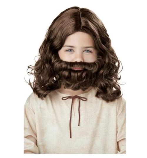 Jesus Wig & Beard Set - Religious - Hippie - Costume Accessory - Adult Child