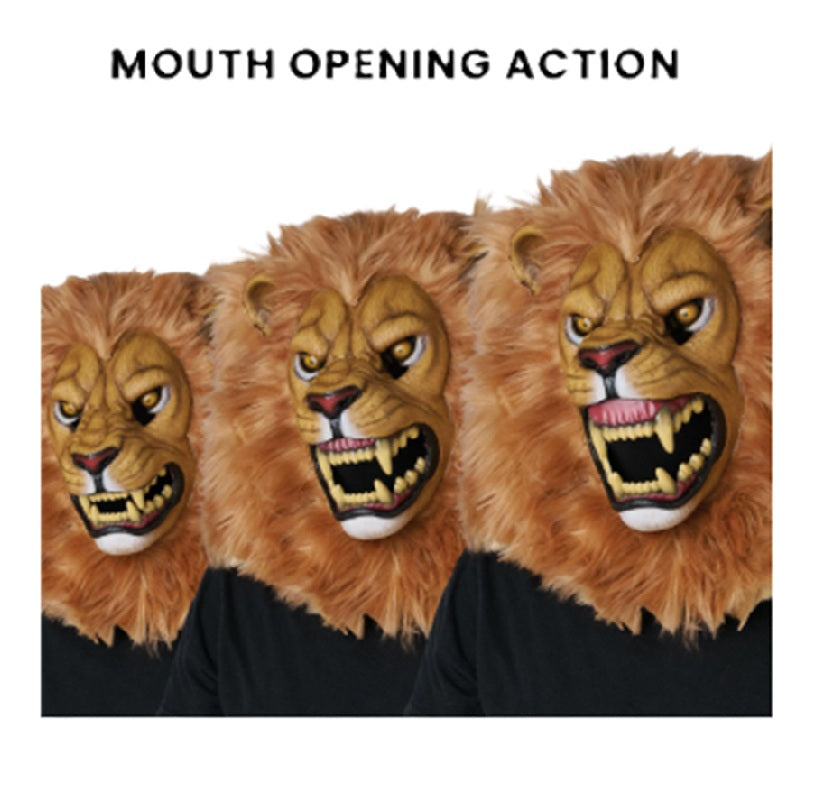Lion Ani-Motion Mask - Jungle - Circus - Costume Accessory - One Size