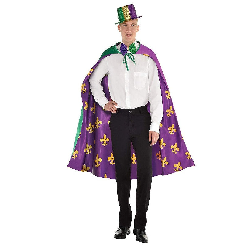 Reversible Mardi Gras Cape - Royal - Unisex - Costume Accessory - One Size