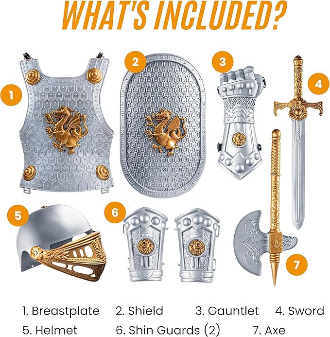 Knight Dress Up Set - Silver/Gold - Costume - Child - One Size