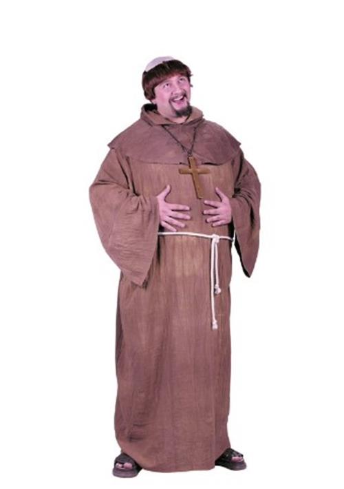 Friar Tuck - Medieval Monk Robe - Deluxe Hooded - Costume - Adult - Plus