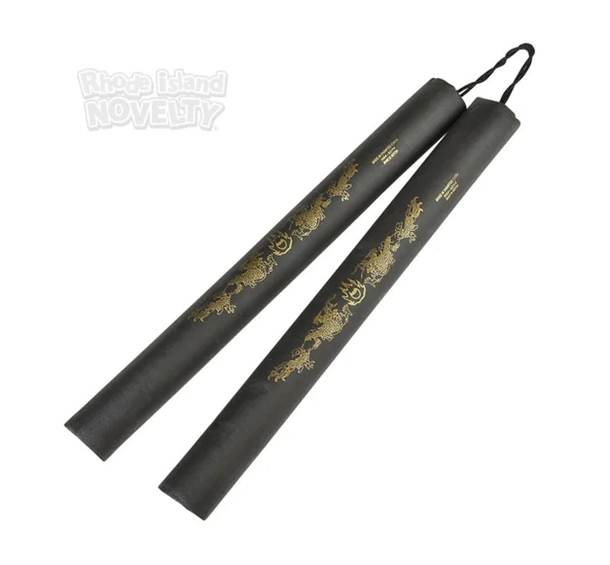 Foam Dragon Ninja Nunchucks - Black/Gold - Costume Accessory - Weapon Prop