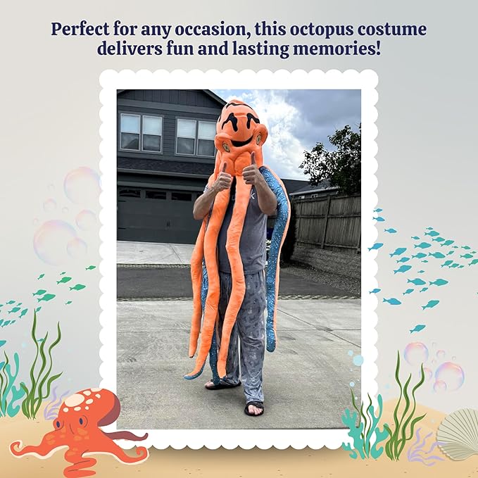 Octopus - Under the Sea - Costume - Unisex Deluxe Mascot Costume