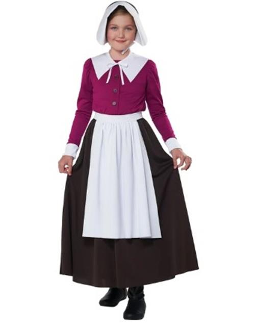 Mayflower Pilgrim - Attached Apron - Costume - Girls - 2 Sizes