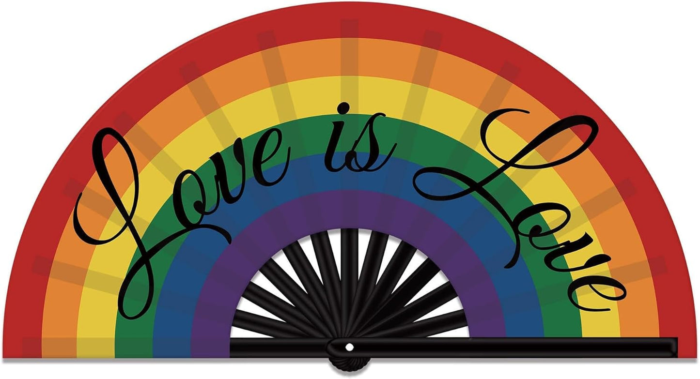 Rainbow Love is Love Clacker Fan - Pride - Luau - Costume Accessory Prop