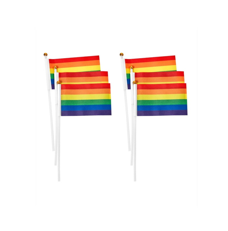 Pride Rainbow Flags - 3x5" - Decor - Parade - Festival - Props - 6 Pack