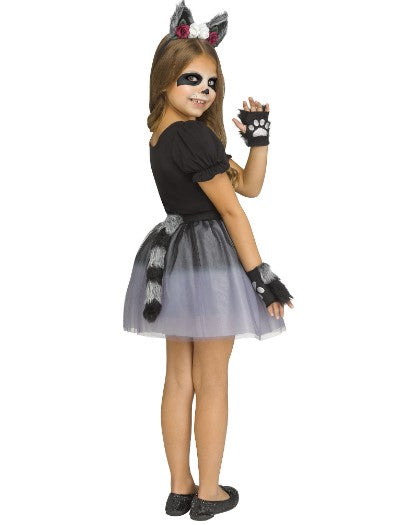 Raccoon Glitter Girl Set - Ears Paws Tail - Costume Accessory - Smaller Size