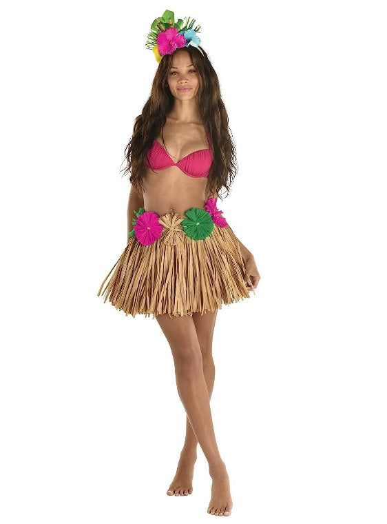 Mini Raffia Tutu Skirt - Natural - Luau - Tropical - Costume Accessory - Women