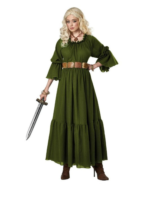 Peasant Chemise Dress - Renaissance Medieval - Olive - Costume - Adult - 2 Sizes