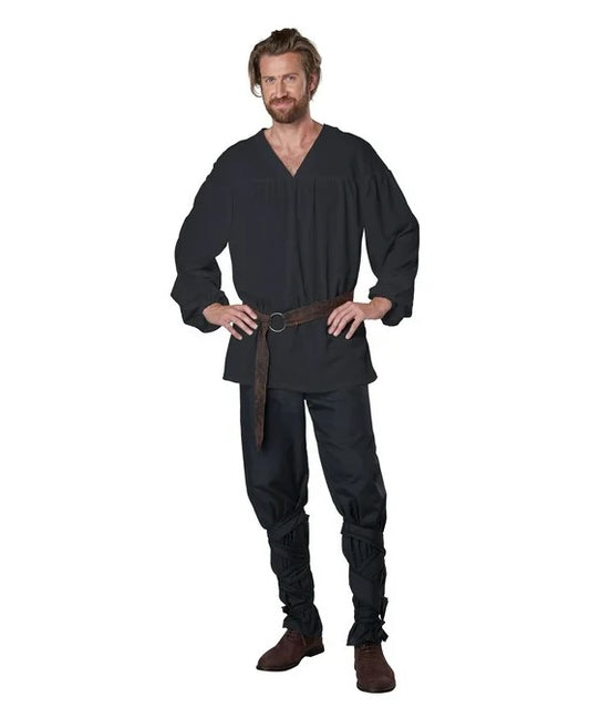 Renaissance Medieval Pirate Shirt - Cream - Belt - Costume - Adult - 2 Sizes