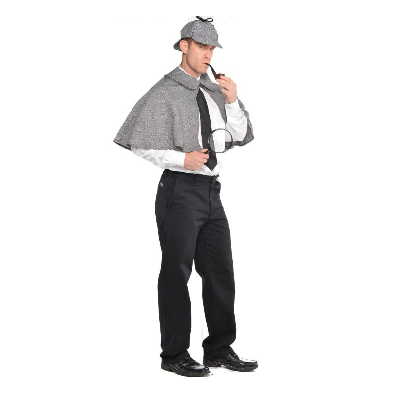 Sherlock Holmes Detective Cape & Cap Kit - Costume Accessory - Men - One Size
