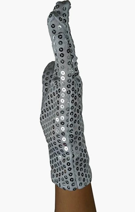 Pop Star Silver Sequin Glove - Costume Accessories - One Size - Left or Right
