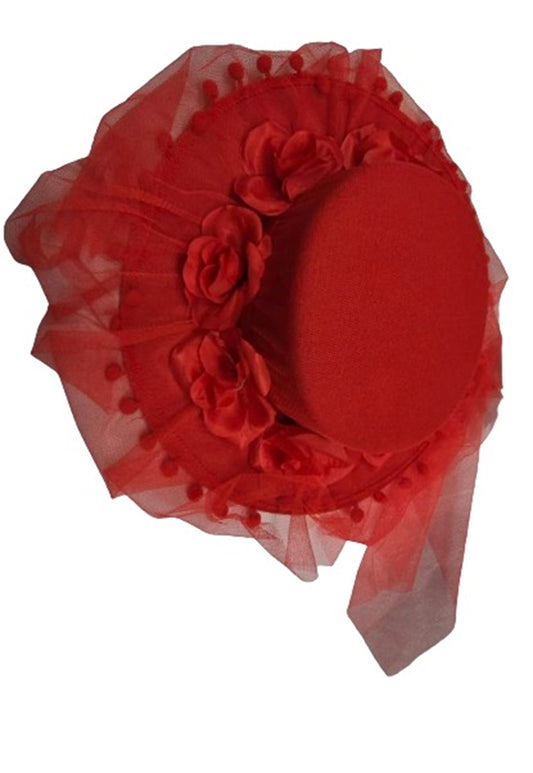 Day of the Dead Hat - Red or Black - Deluxe Costume Accessory - Adult