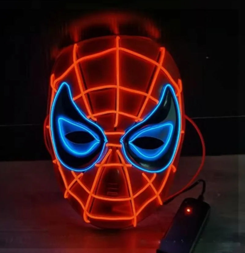 Light-Up LED Spider Hero Mask - Party Wire - Costume Accessory - One Size