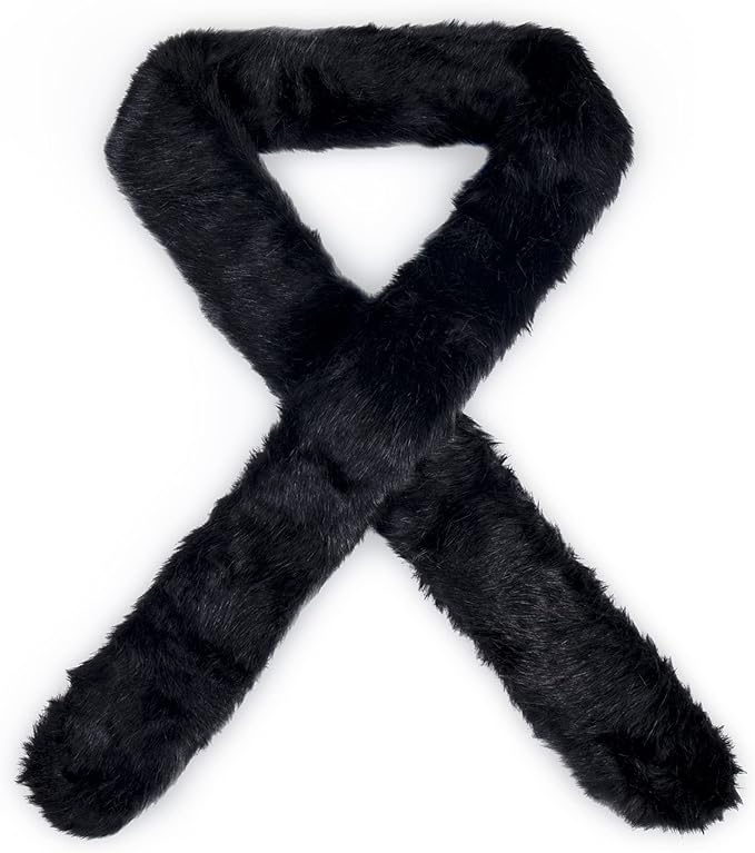 Black Hollywood Look Stole - Faux Fur - Audrey - Costume Accessory - One Size