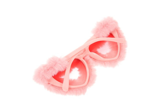Furry Cat Eye Sunglasses - Costume Accessory - One Size - 4 Colors