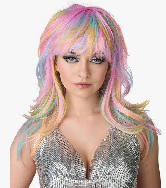 Unicorn Wig Tempting Tresses Pastel Rainbow Costume