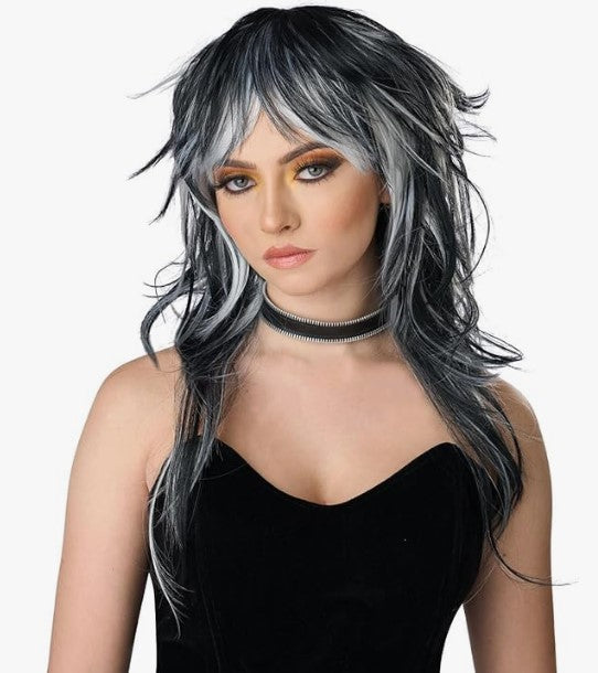 Witch Wig - Tempting Tresses - Black/White/Gray - Costume Accessory - One Size