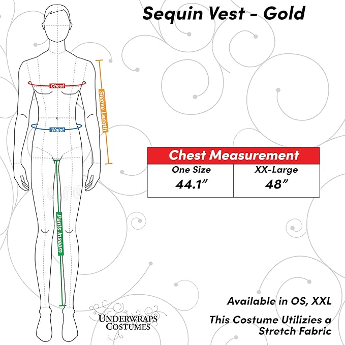 Gold Sequin Vest - Mardi Gras - Formal - Costume - Men - 2 Sizes