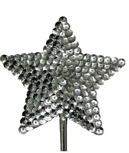 Silver Sequin Star Wand - Fairy - Angel - Costume Accessory Prop - One Size