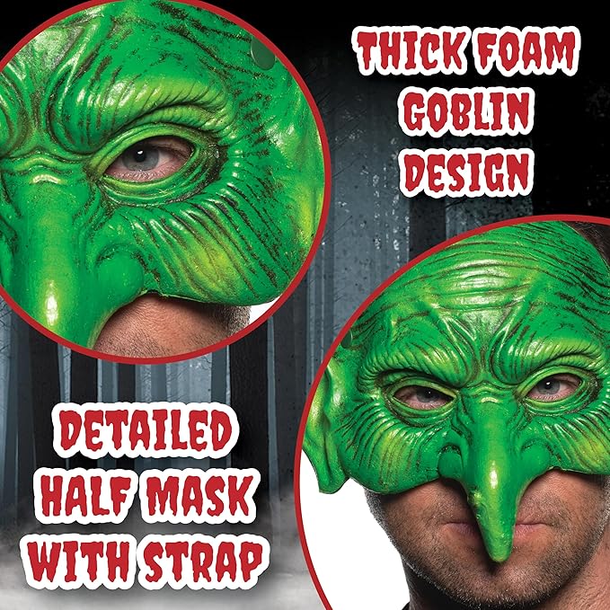 Witch Goblin Half Mask - Foam Latex - Costume Accessory - One Size