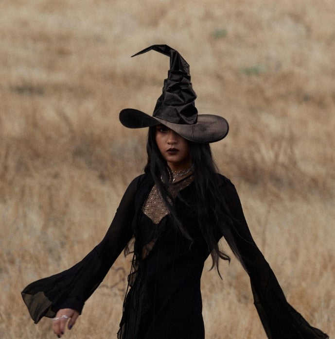 Witch Hat Long Black Witch Dress Deluxe Dark Witch Costume For Girls Kids Girls Black S Witch Hat Long Black Witch Dress Deluxe Dark Witch Costume For Girls Kids Girls Black S