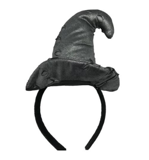 Mini Sombrero de Bruja - Angustias - Plata/Negro - Accesorio de Disfraz - Adulto Adolescente