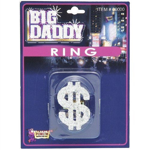Big Daddy Dollar Ring - Gangster Pimp Mobster Disco - Costume Accessory