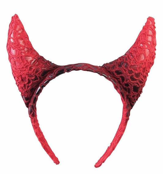 Devil Horn Headband - Red/Black - Costume Accessory - Child Teen Adult