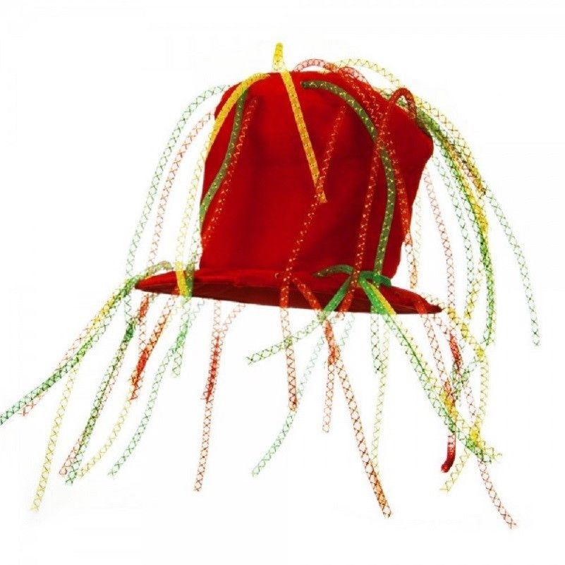 Sombrero Loco con Tubos - Rojo - 4 de Julio - Accesorio de Disfraz - Adulto Adolescente