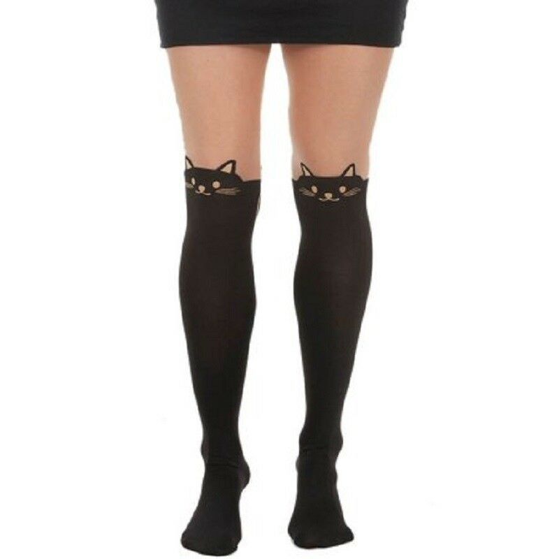 Black Cat Stockings - Over the Knee - Costume Accessories - Adult