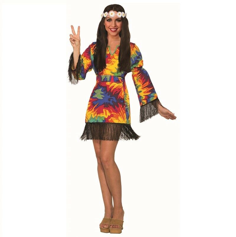 XonyiCos Costume hippie pour homme et femme - T-shirt coloré des années 60 et 70 - Lunettes de soleil - Bandeau - Collier de paix - 4 pièces - Fête à thème XonyiCos Costume hippie pour homme et femme - T-shirt coloré des années 60 et 70 - Lunettes de soleil - Bandeau - Collier de paix - 4 pièces - Fête à thème