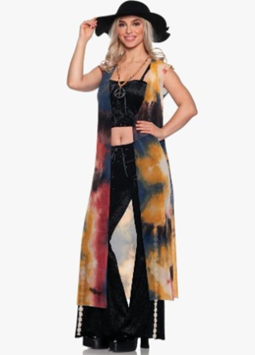 Bohemian Hippie - Tie Dye - Long Jacket - 1960's - Costume - Adult - 4 Sizes