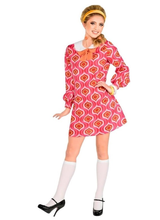 Mod Mini Dress - Pink - 1960's 1970's - Costume - Adult - Standard