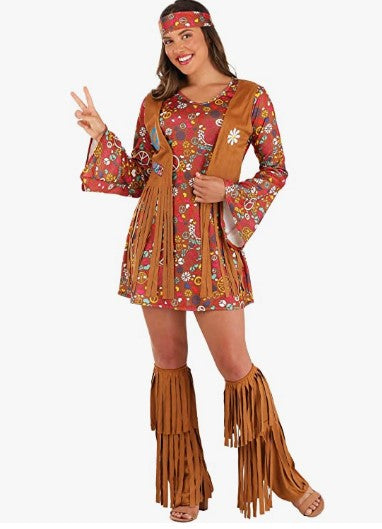 Peace & Love - Hippie - 1960's - Costume - Adult - 2 Sizes