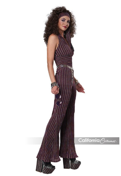 Conjunto de pantalón halter de los años 70 - Década de 1970 - Disco - Rayas - Disfraz - Adulto - 3 tallas