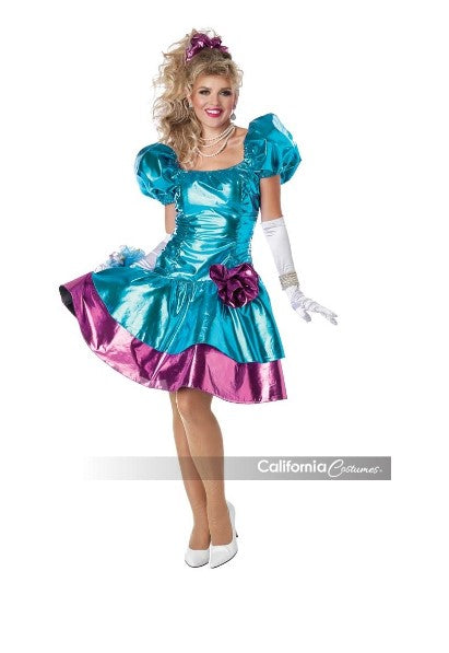 80's Prom Dress - Turquoise/Fuchsia - Pop Star - Costume - Adult - 4 Sizes