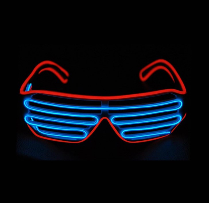 Light Up Shutter Glasses 1980's Costume Accessory One Size