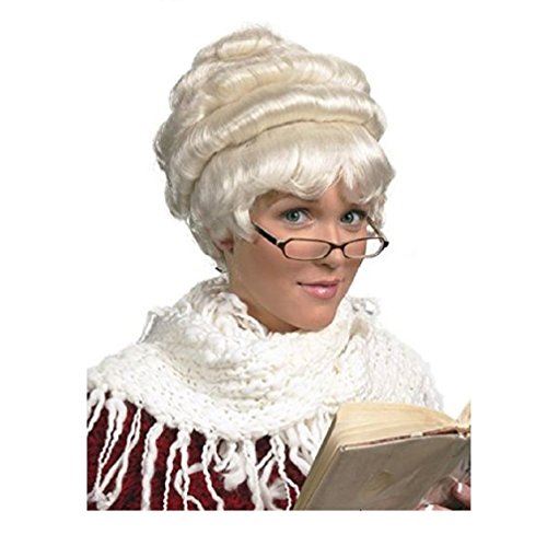 Mrs Santa Wig - Stylish - Antique White - Colonial - Costume Accessory - Adult