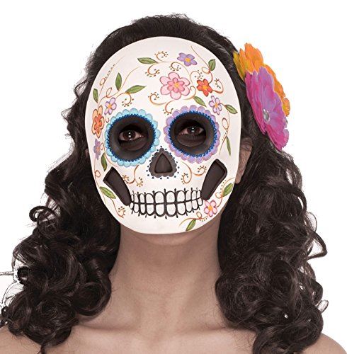 Day of the Dead Half Mask - Female - Colorful - Costume Accessory - Adult Teen