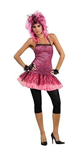 Pink/Black Neon Funk Leopard Print Dress - 80's - Costume - Women Standard