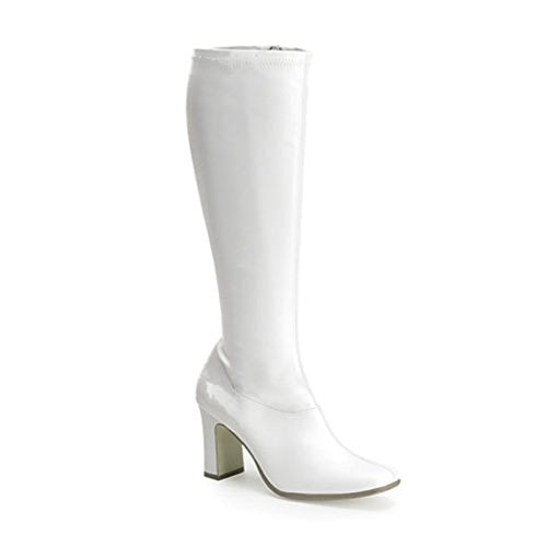 GoGo Boot - White - Wide Calf - Disco - Mrs Claus - Costume Accessory - Adult