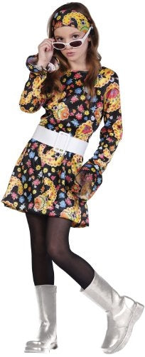 Go Go Girl - Disco - 60's 70's - Black Paisley - Costume - Girls - 2 Sizes