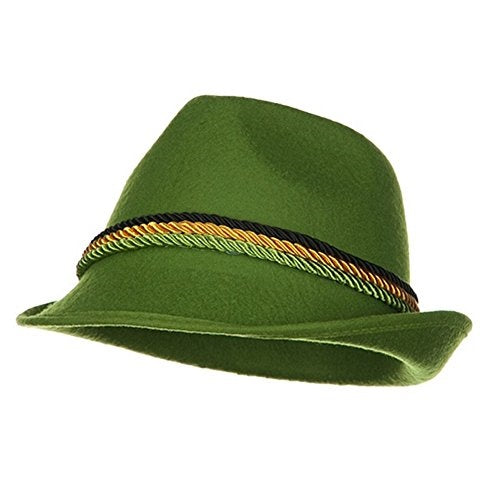 Bavarian Hat - Green Felt - Fedora - Oktoberfest - Costume Accessory - One Size