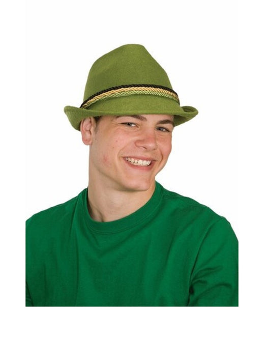 Bavarian Hat - Green Felt - Fedora - Oktoberfest - Costume Accessory - Adult